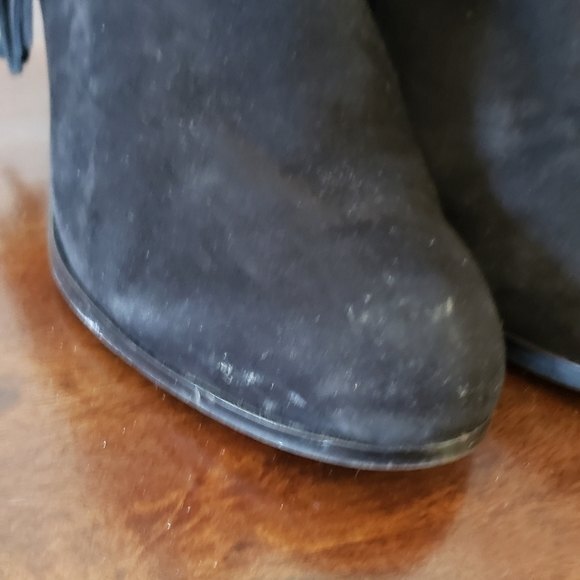 Sam Edelman Women's Louie Black Suede Fringe Ankle Zip Up Boots Size 7 - Picture 8 of 11